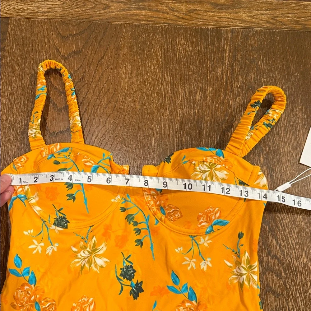 LG SOLID & STRIPED Orange Floral One Piece Swimsuit NWT - Picture 7 of 7